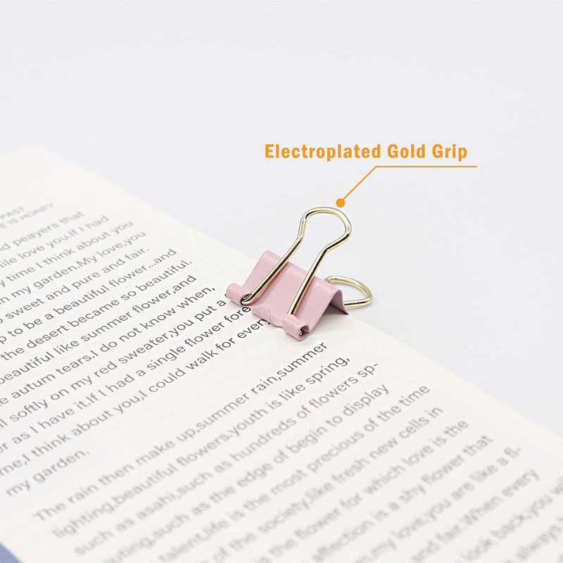 YCVIORING Mini Binder Clips, 100 Pack, Light Pink, 15mm (5/8 inch), Office, Home, School, Crafts, Tempered Steel, Modern Style - Image 2
